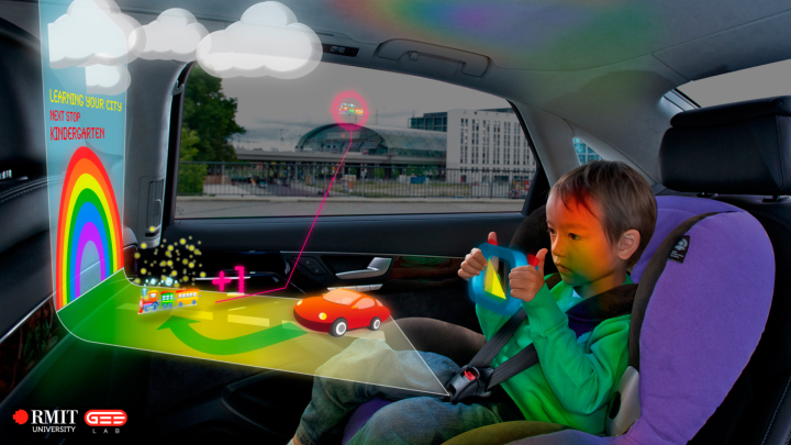 Augmented Holographic Backseat Interaction AUDI Urban Future Initiative Geelab weltunit